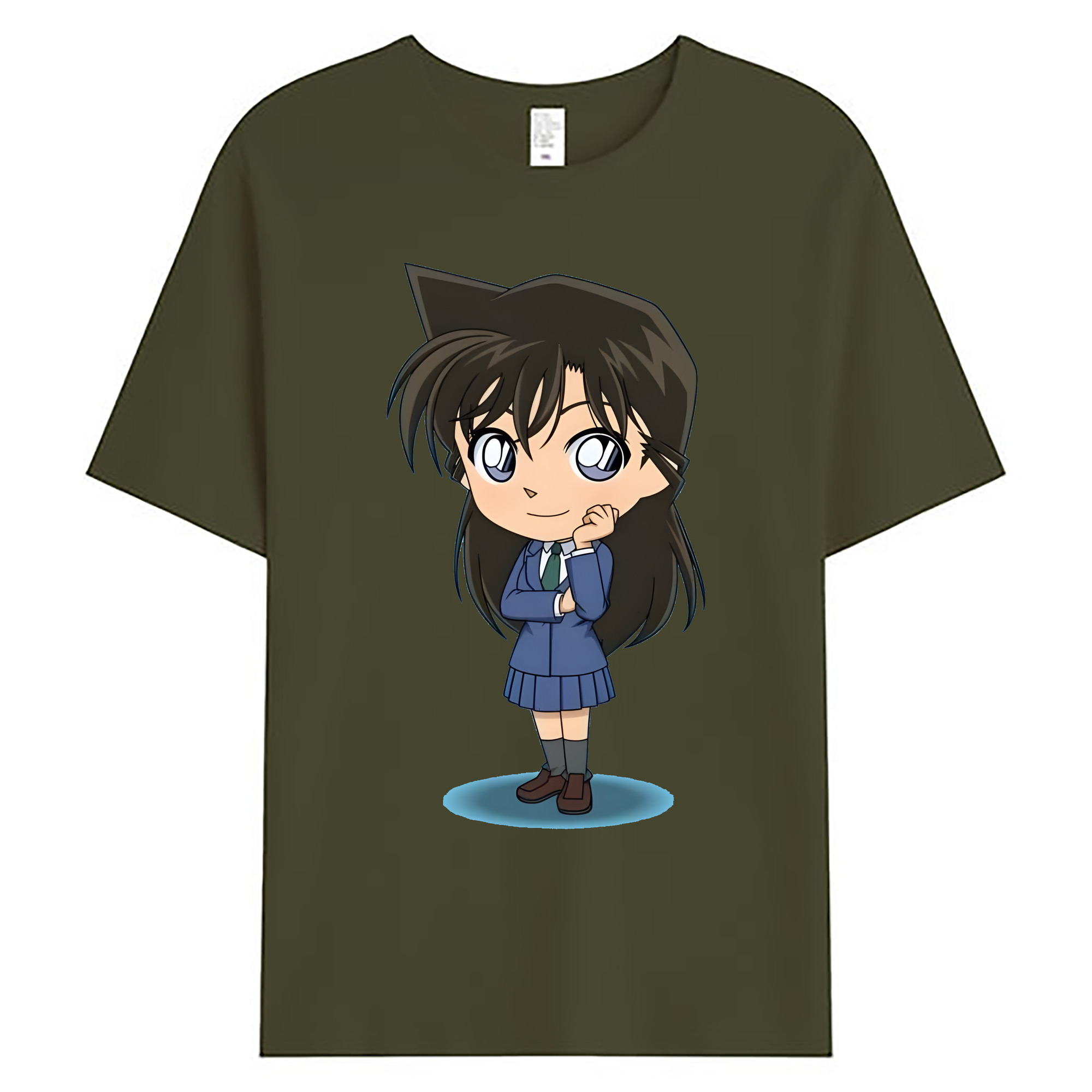 （画像用） 名探偵コナン 毛利 蘭 もうり らん、モーリ ラン Detective Conan Rachel Moore 綿100％ メンズ半袖Tシャツ｜肌触りやわらか＆通気性
